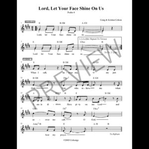 Lord, Let Your Face Shine On Us (Psalm 4)
