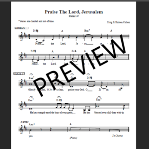 PRAISE THE LORD, JERUSALEM (PSALM 147)